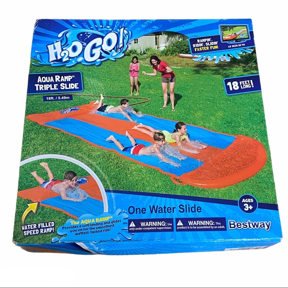 H2O GO!  Triple Sized Aqua Ramp Outdoor Slide